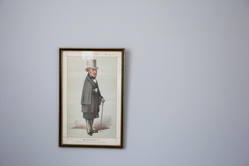 英国アンティーク古いパロディプリント絵/壁飾り/ウォールアート(87-278)