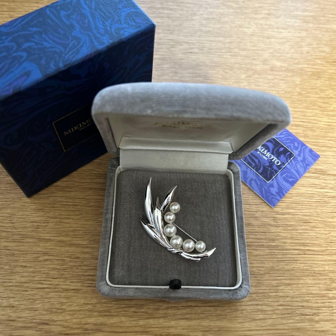 MIKIMOTO ミキモト　真珠　パール　ブローチ シルバー 6珠