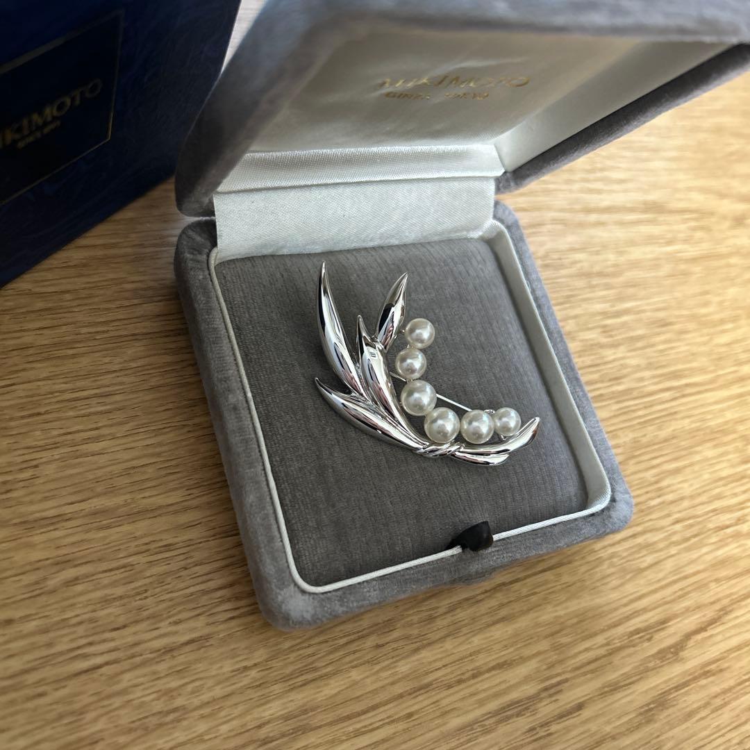 MIKIMOTO ミキモト　真珠　パール　ブローチ シルバー 6珠