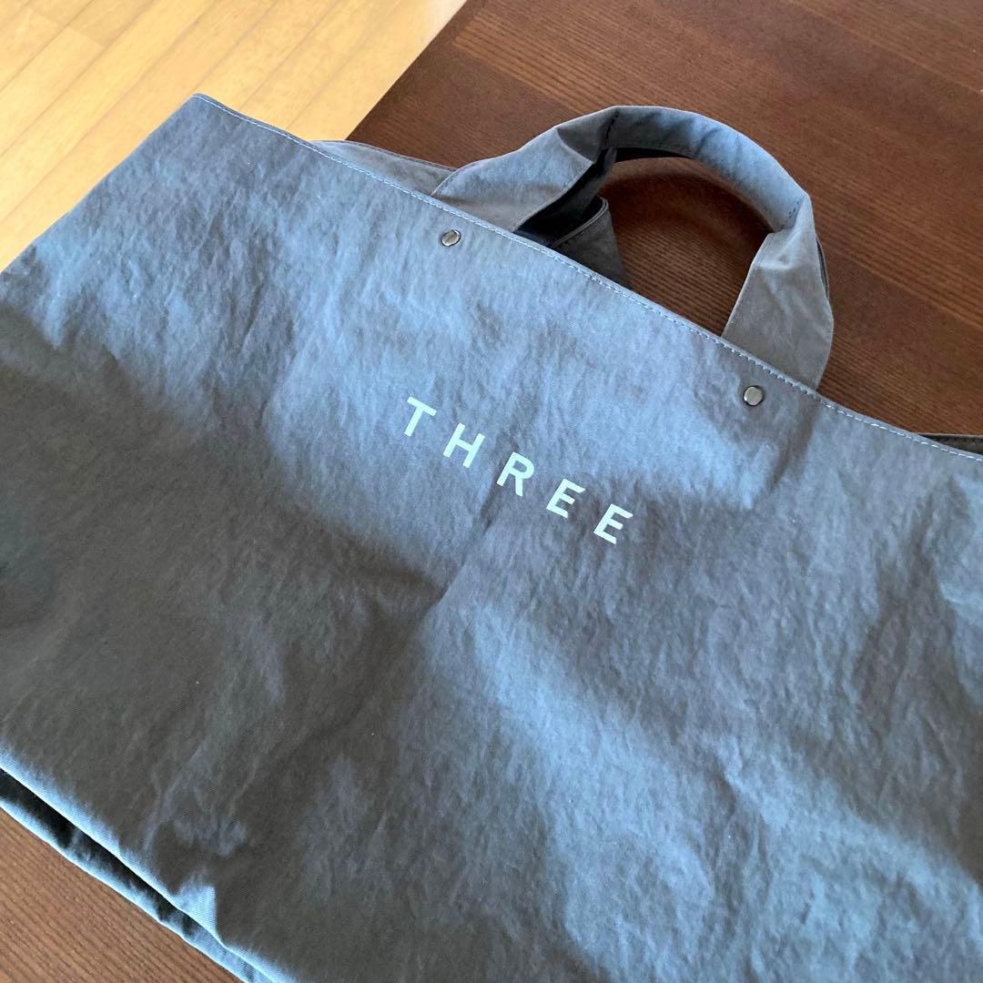 THREE グレー トートバッグ エコバッグ