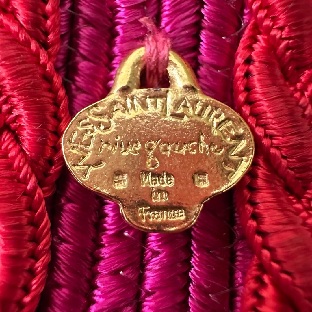 超希少✨イヴ・サンローラン　リヴ・ゴーシュ　ヴィンテージ　織ベルト　ピンク