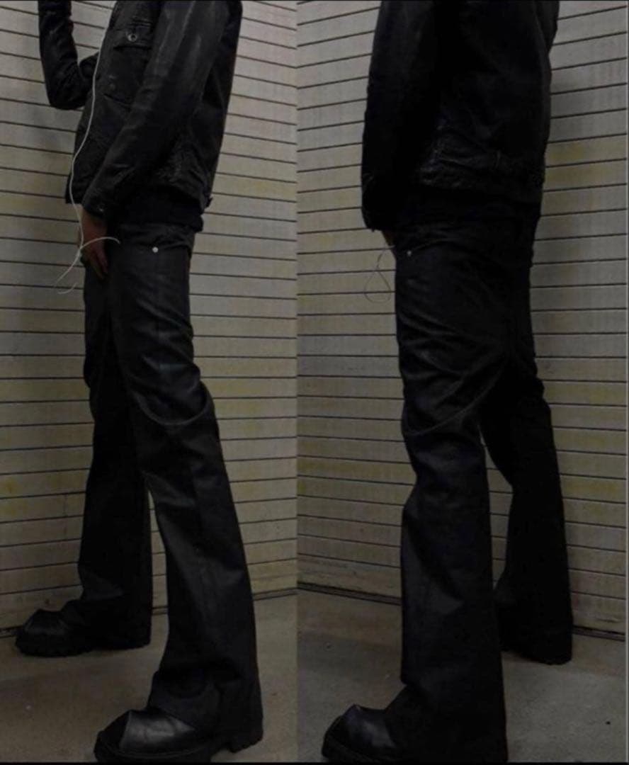 パンツ goar.archive strapped flare oil pants S