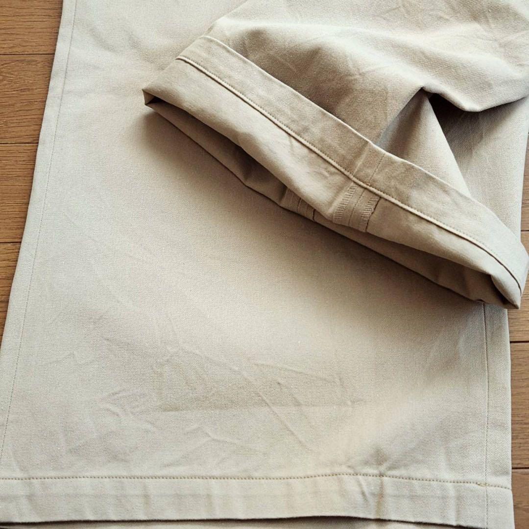 新品 タグ付き YAECA ヤエカ チノクロス パンツ ワイド カーキベージュ