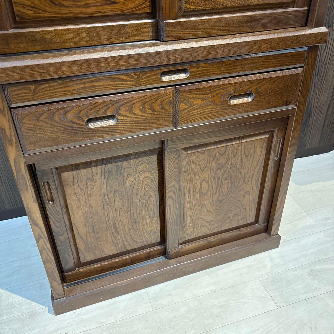 私*様 和風格子デザイン 食器棚 90cm幅