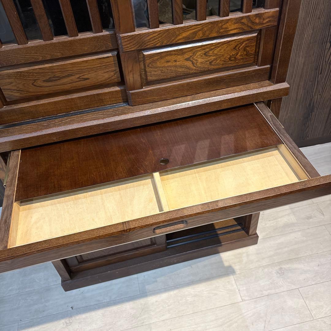 私*様 和風格子デザイン 食器棚 90cm幅