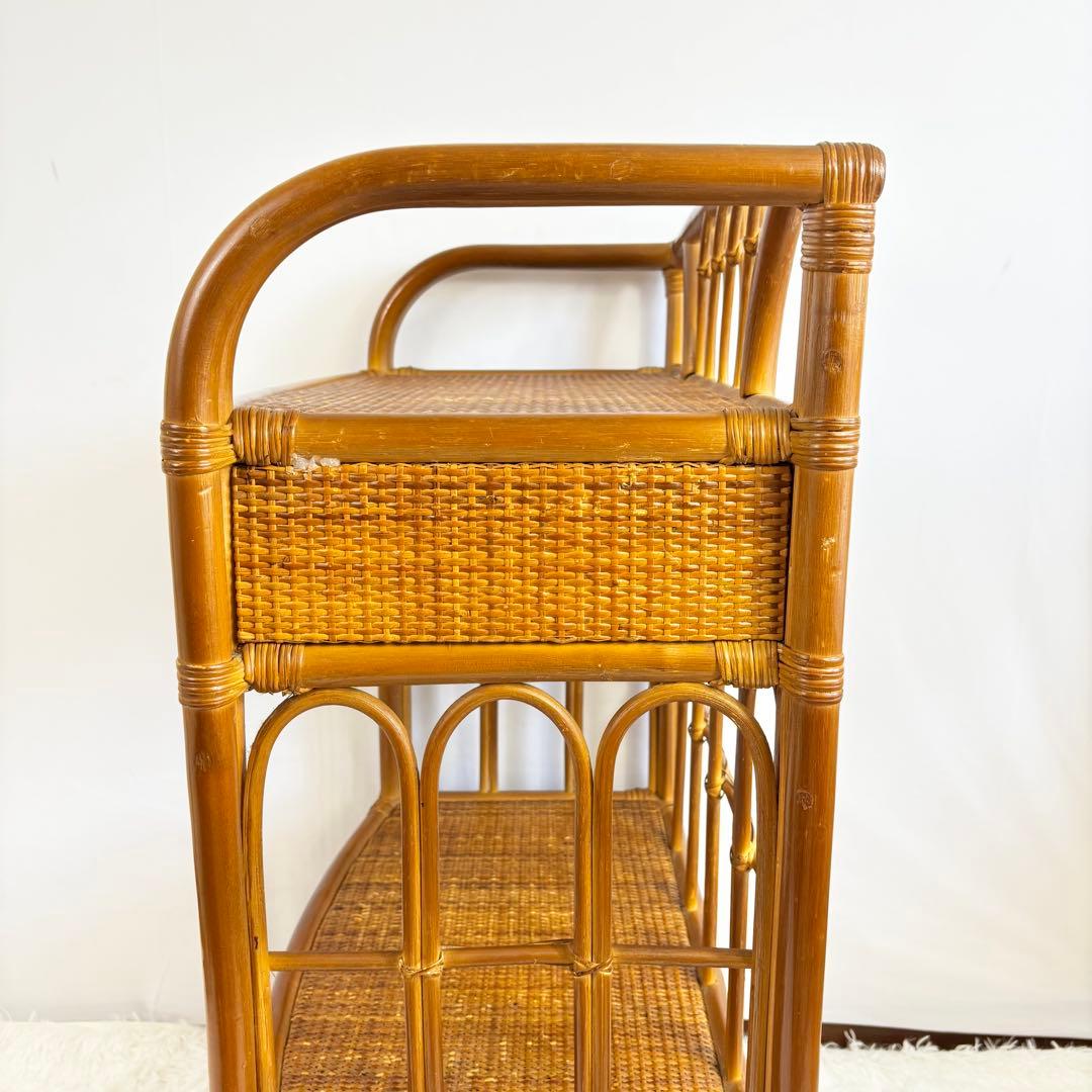 『送料無料』ラタン　キャビネット　サイドボード　収納ラック