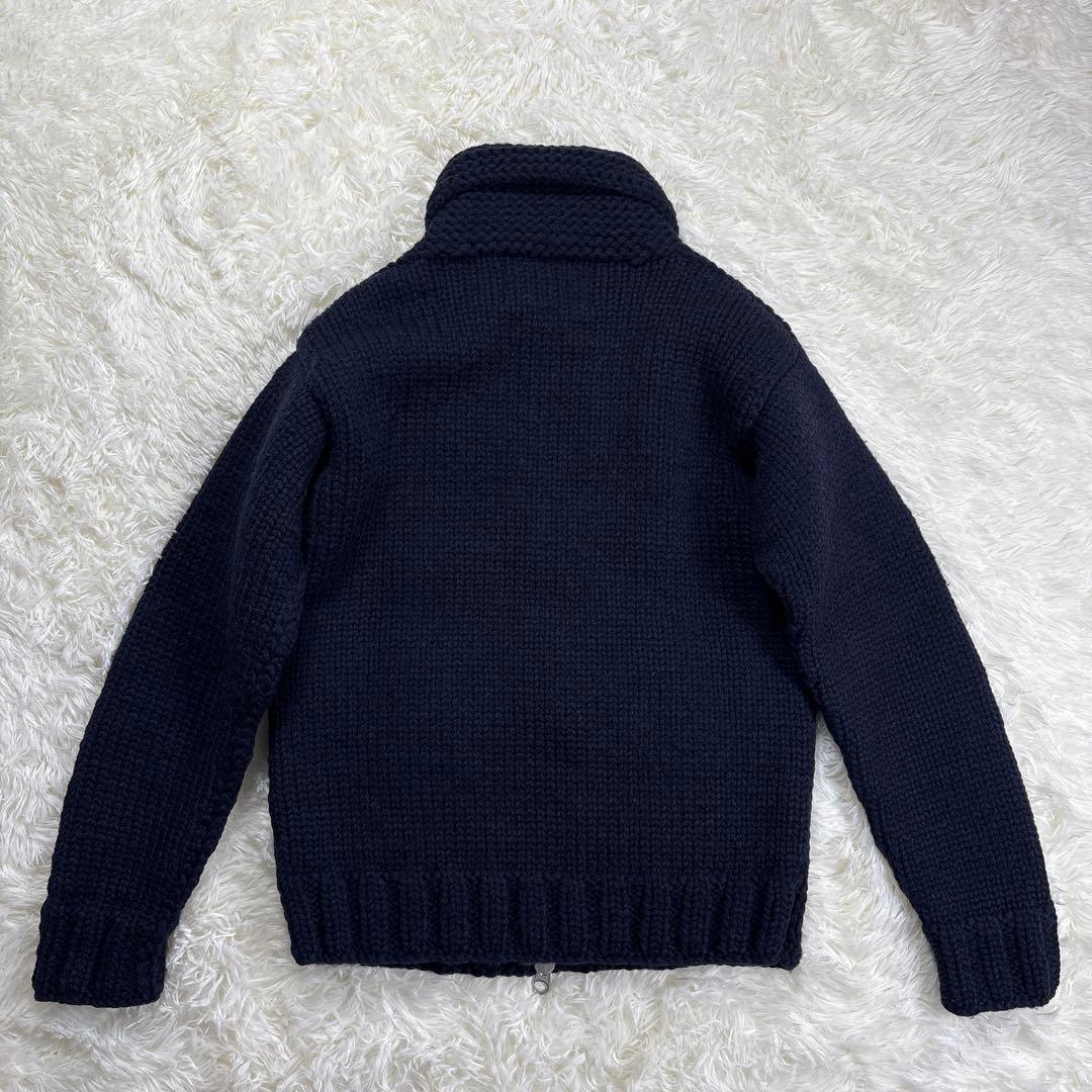 ✨カナダ製・別注✨カナディアンセーター×ロンハーマン　カウチンニット　ジップ　紺