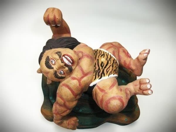 鬼 オニ 置き物 怪獣フィギュア トラ柄ふんどし