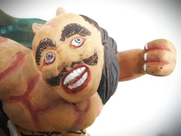 鬼 オニ 置き物 怪獣フィギュア トラ柄ふんどし