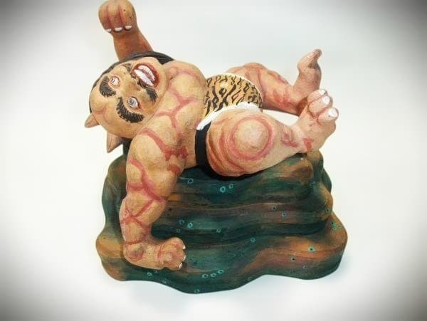 鬼 オニ 置き物 怪獣フィギュア トラ柄ふんどし