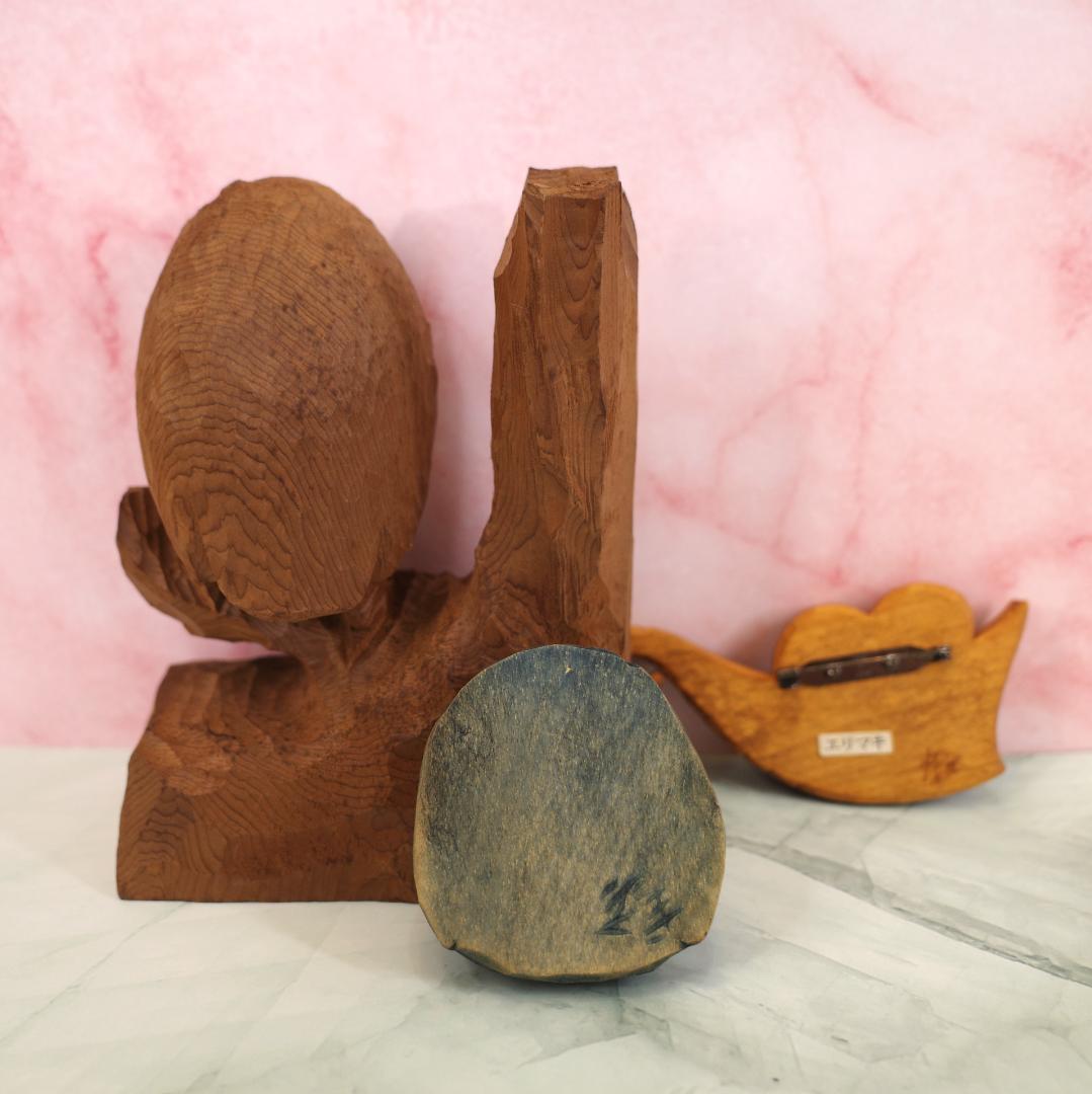 工房がんま フクロウの木彫り５種セット