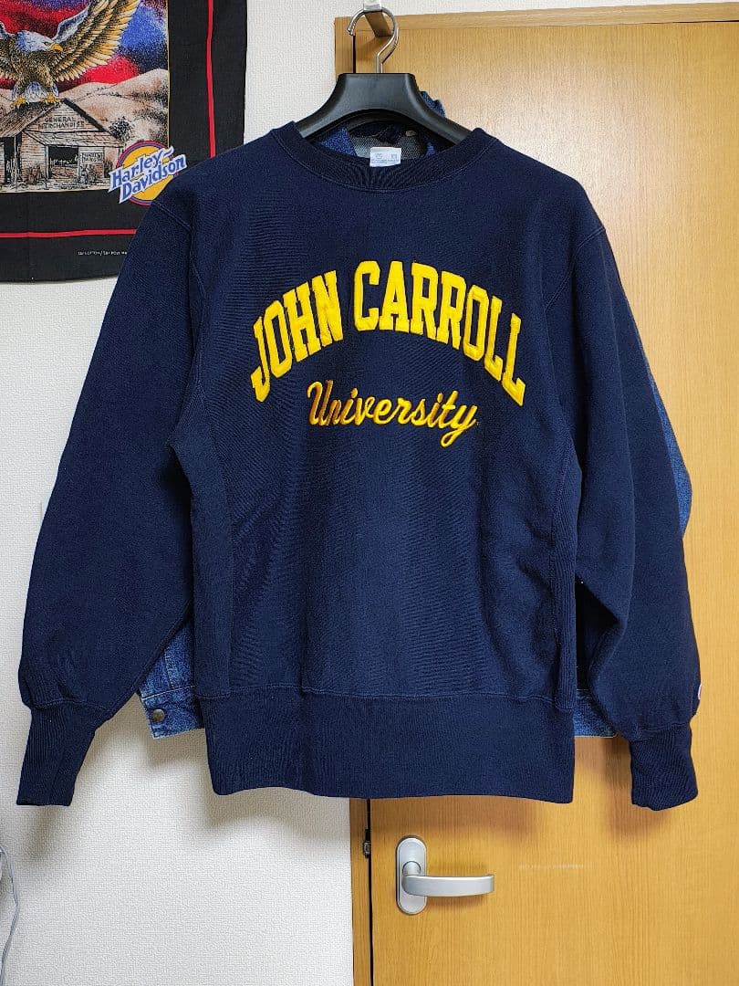 90s USA製 リバースウィーブ 濃紺 美品 刺繍タグ