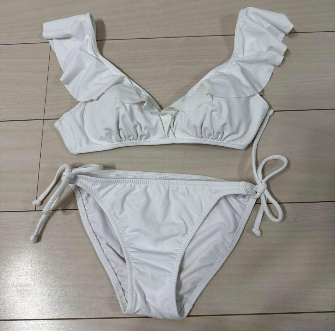 PEAK&PINE 無地フリルショルダービキニ