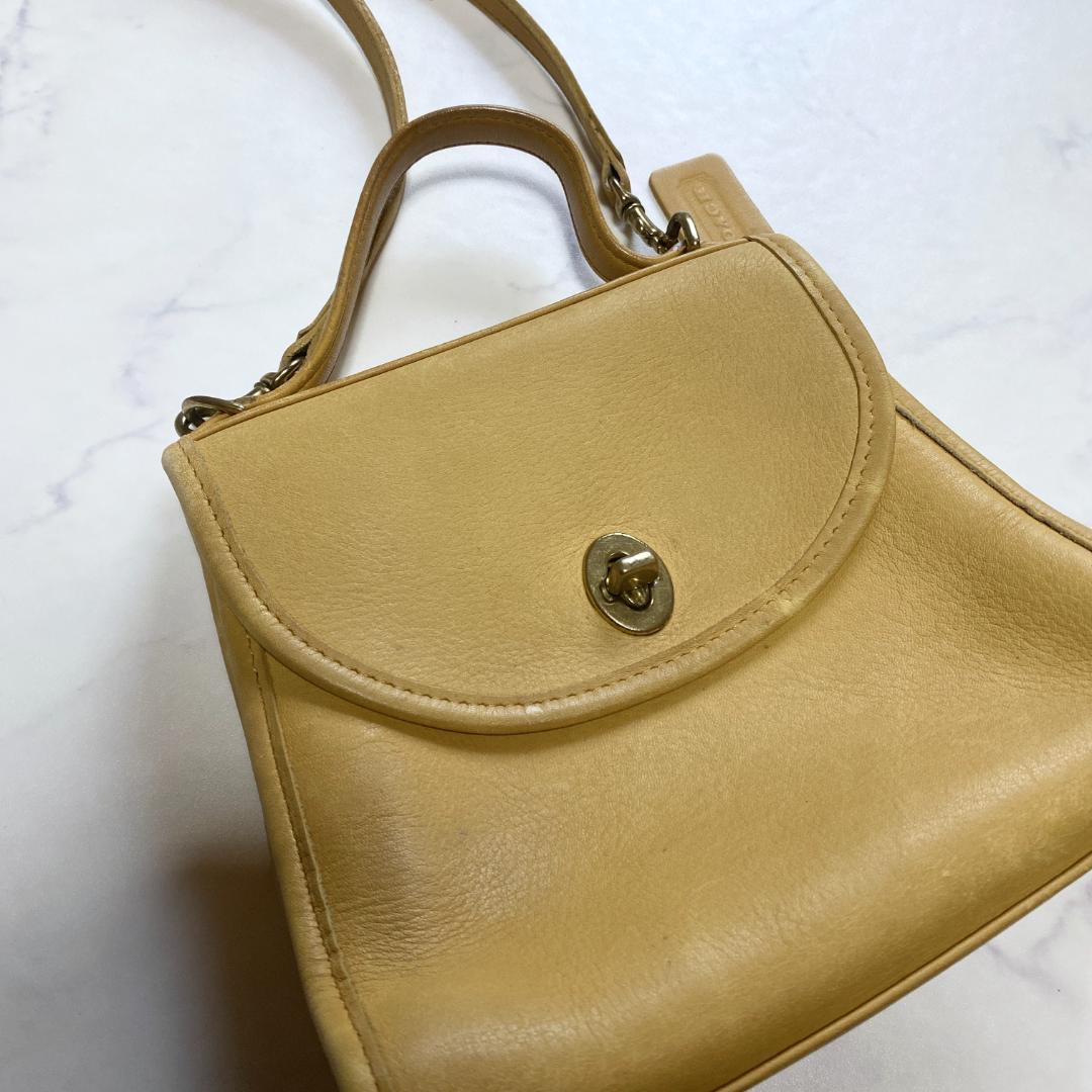 希少✨オールドコーチ 9985 USA製 ハンドバッグ マスタードイエロー