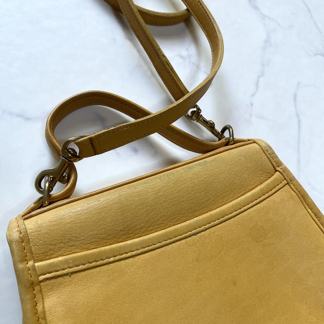 希少✨オールドコーチ 9985 USA製 ハンドバッグ マスタードイエロー