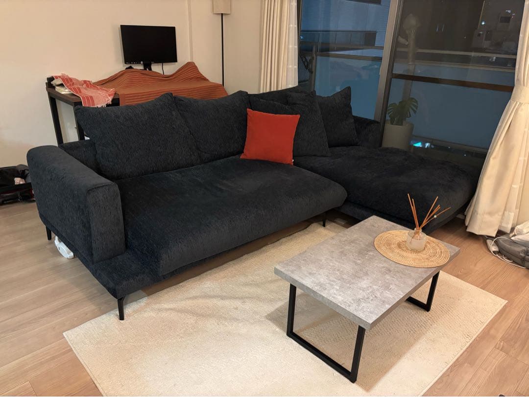 ボンチューアルモニア　カウチソファ　ネイビーブラック