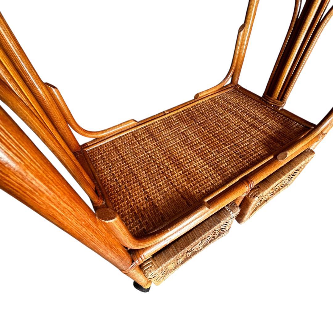 ラタン ポールハンガー キャスター付 コートハンガー 籐家具