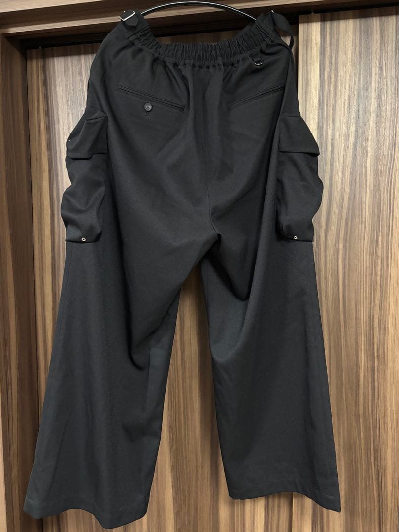 MAISON SPECIAL ロングベルトグルカツイルカーゴパンツ 黒 1サイズ
