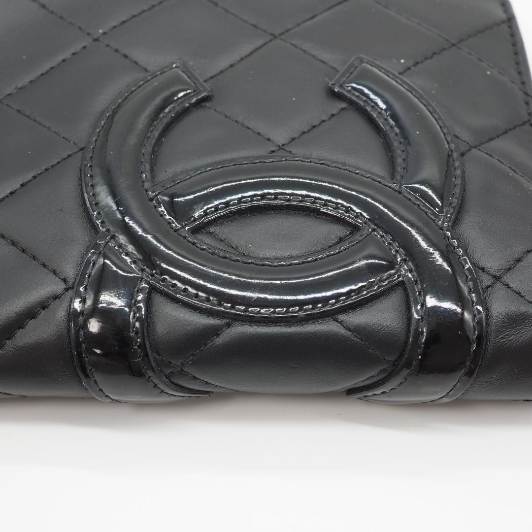 【かつ】CHANEL シャネル カンボンライン 長財布 黒×ピンク