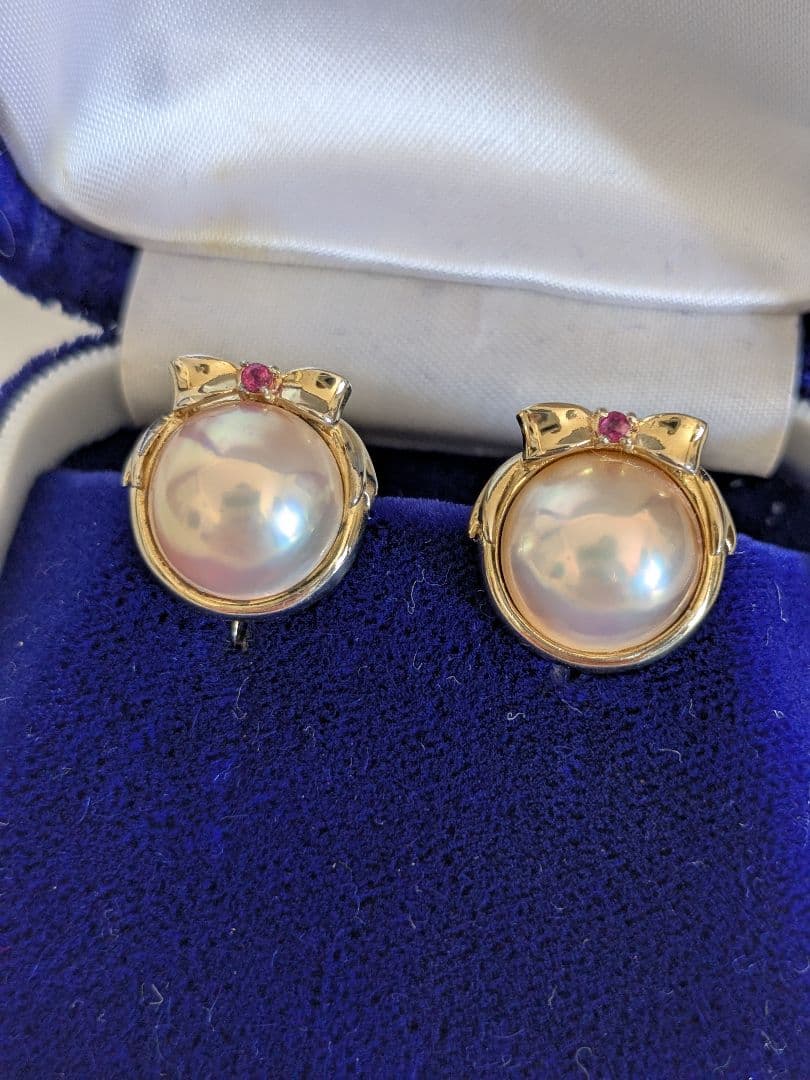 マベパール　3点　イヤリング　ネックレス　ブローチ　SILVER　ゴールド