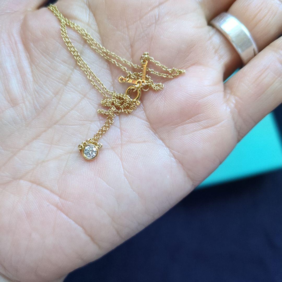 ティファニー バイザヤードネックレス 0.21カラット 750