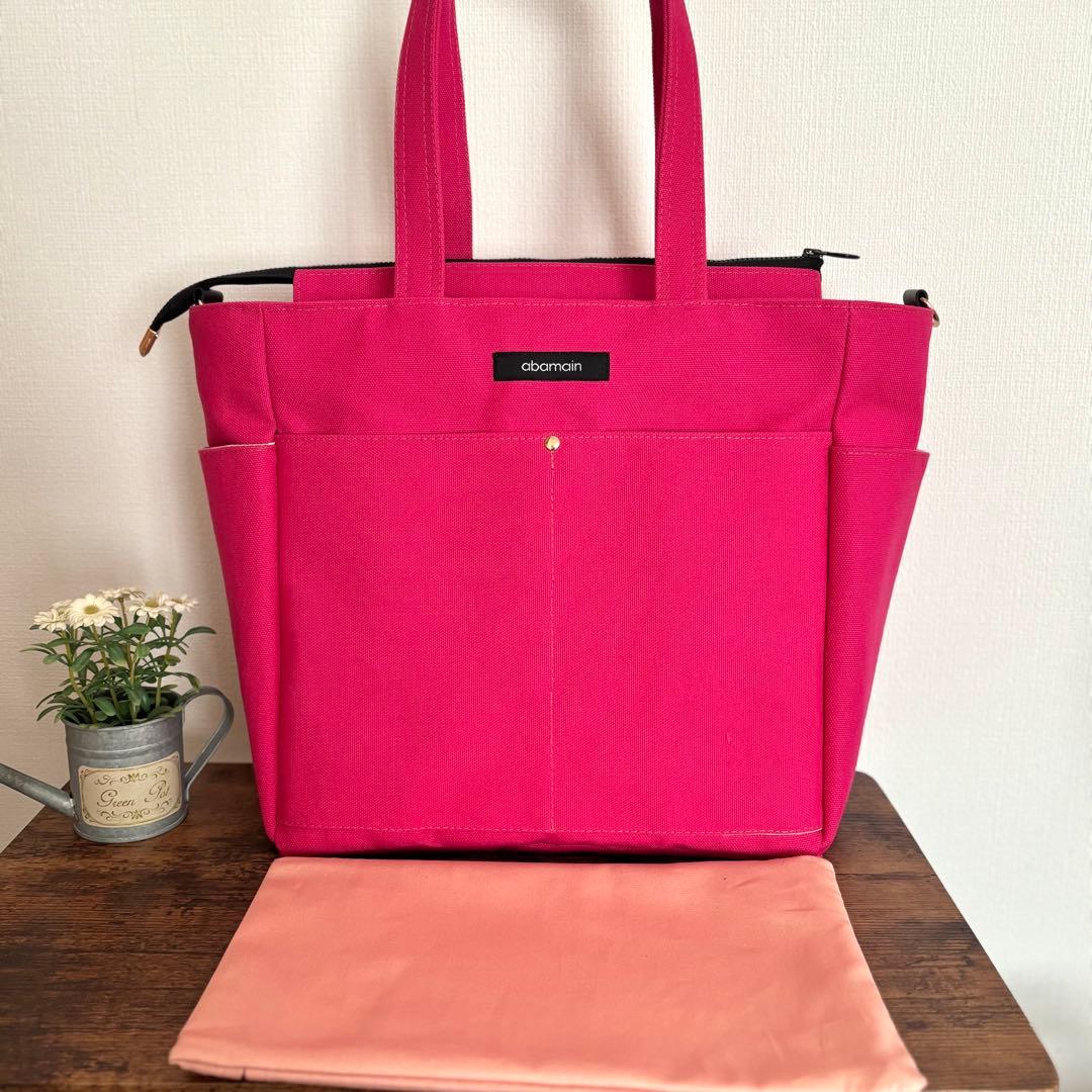 【JUNE】サイドポケット付きトートバッグL ファスナー開閉　倉敷8号帆布