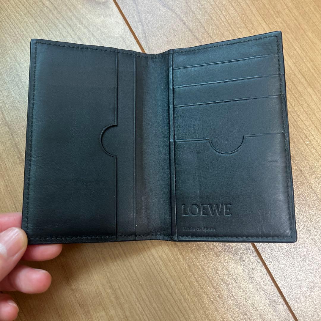 ★美品★ロエベ　名刺入れ　カードケース　リネン　ネイビー