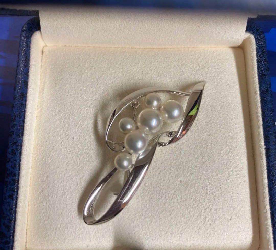ミキモト MIKIMOTO パールブローチ シルバー６珠☆現行完売品☆