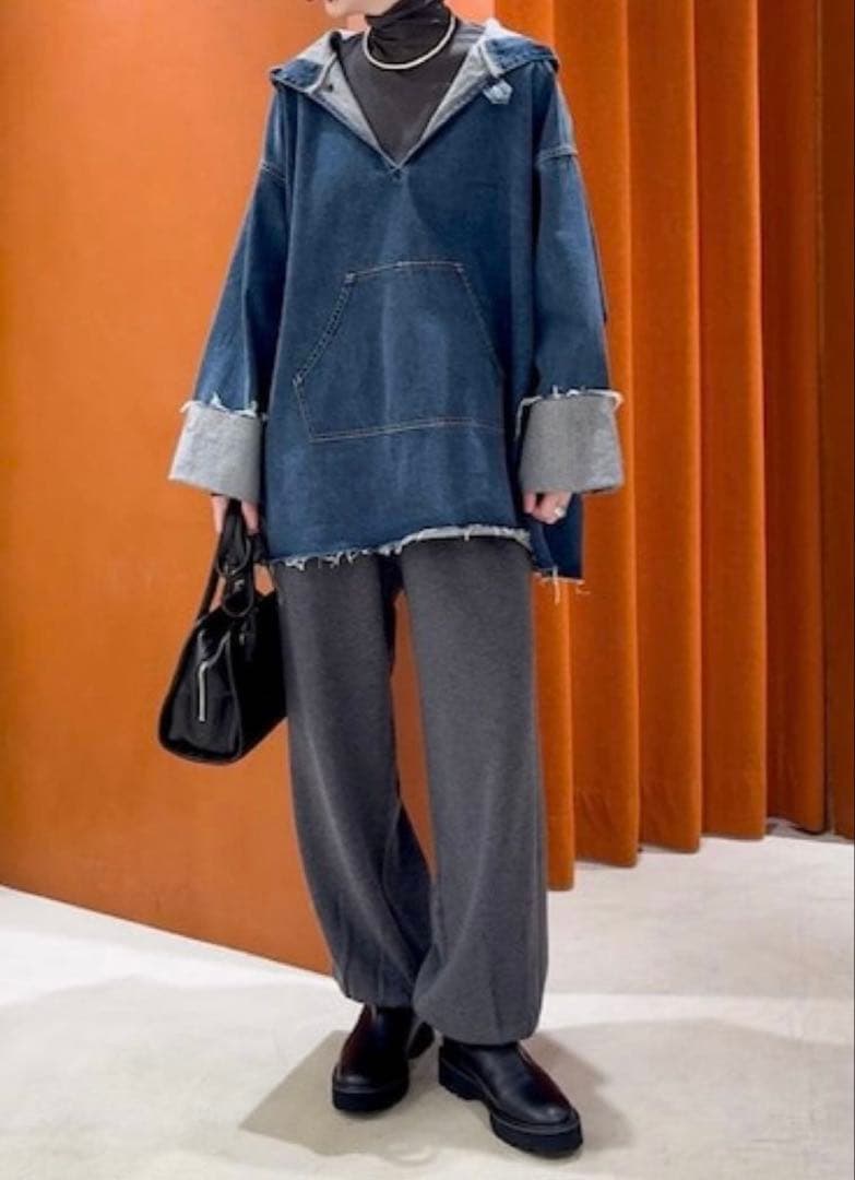 極美品ウィムガゼットインフルエンサーコラボデニムフーディー2025定価3.7千円