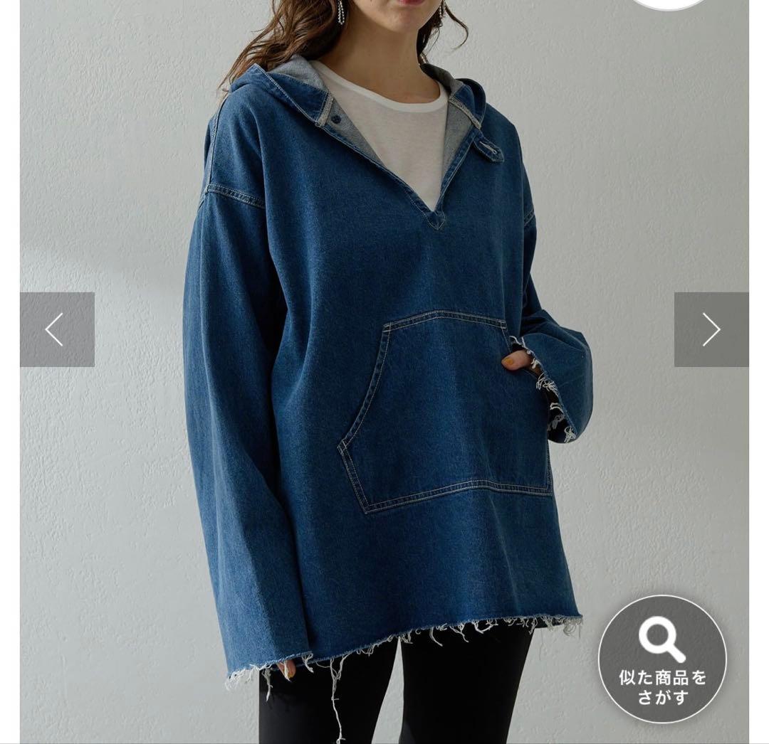 極美品ウィムガゼットインフルエンサーコラボデニムフーディー2025定価3.7千円