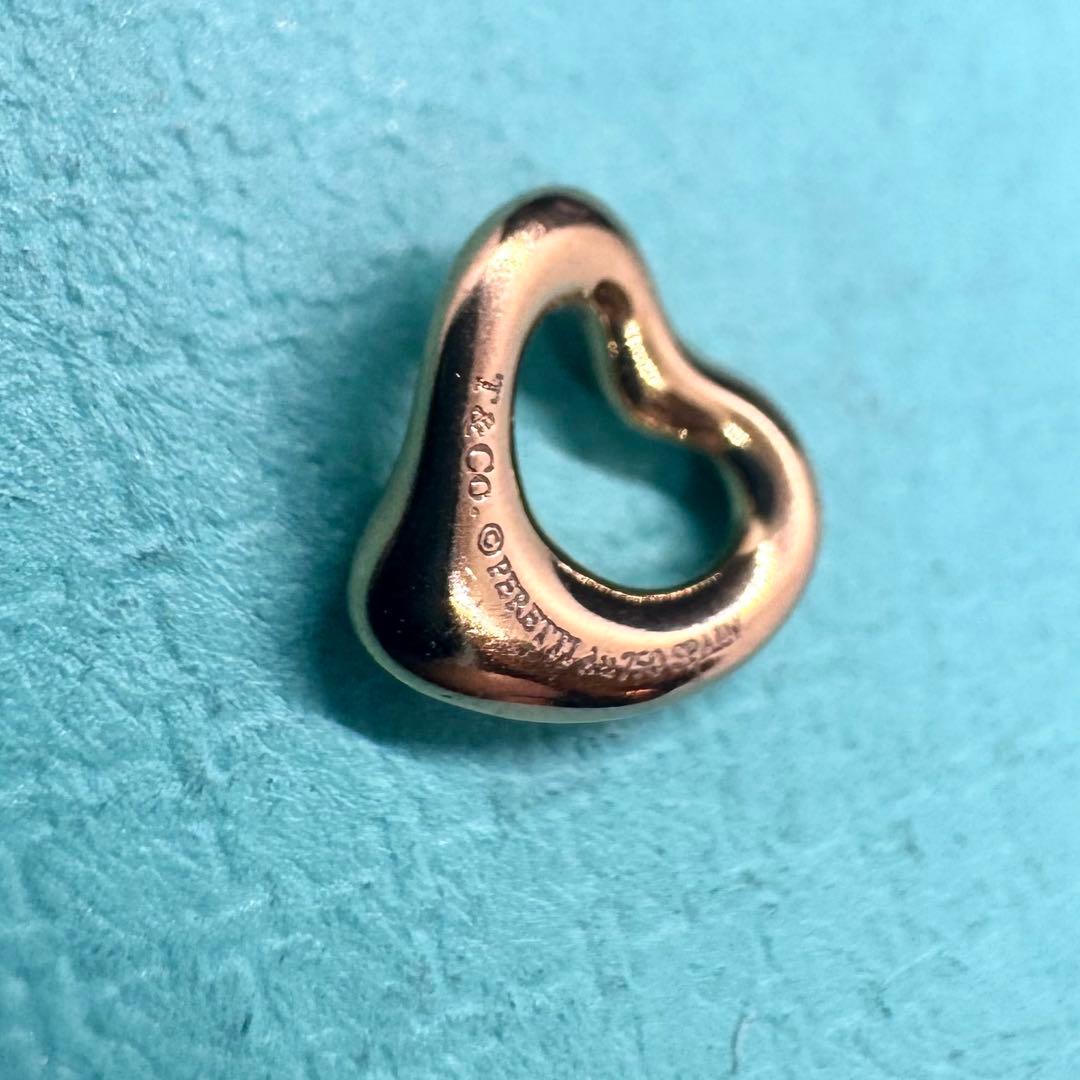 ティファニー オープンハート ペンダントトップ K18YG 750 約7mm