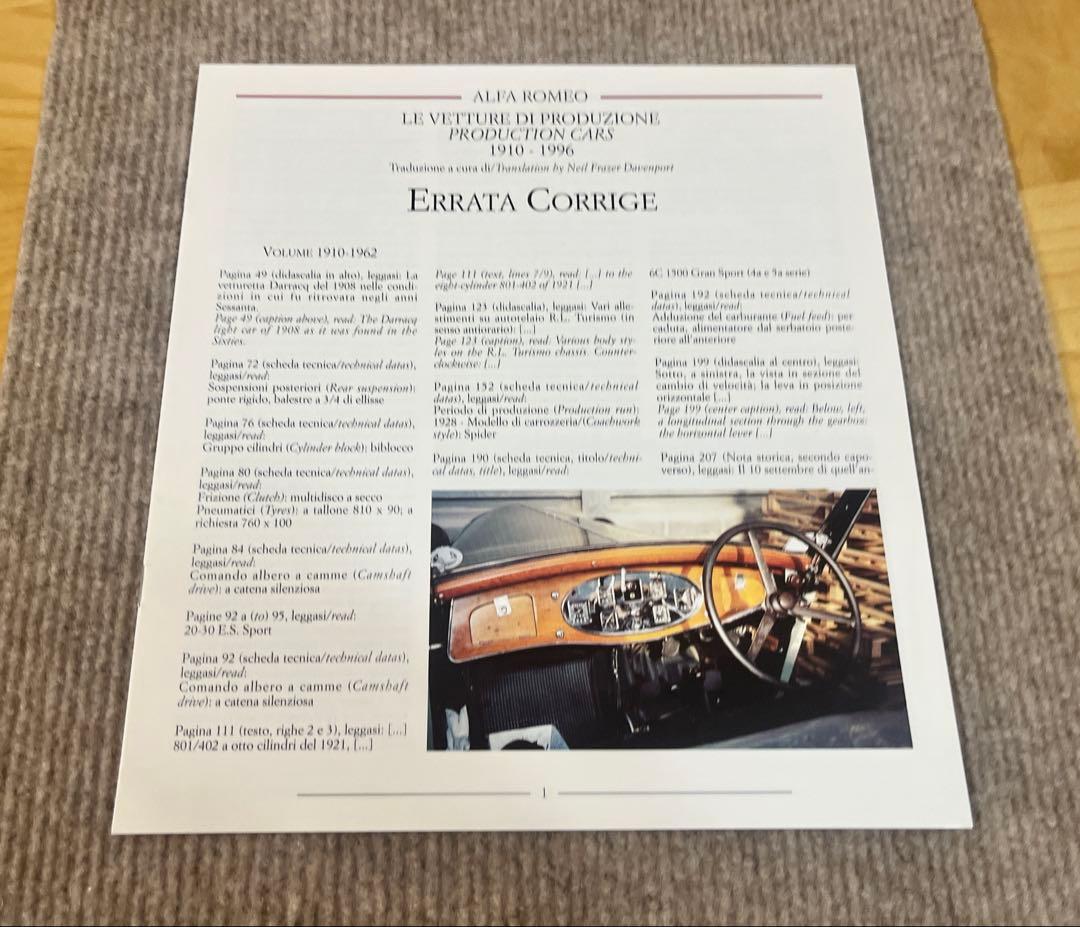 Alfa Romeo Production Cars 1910-1996 2巻