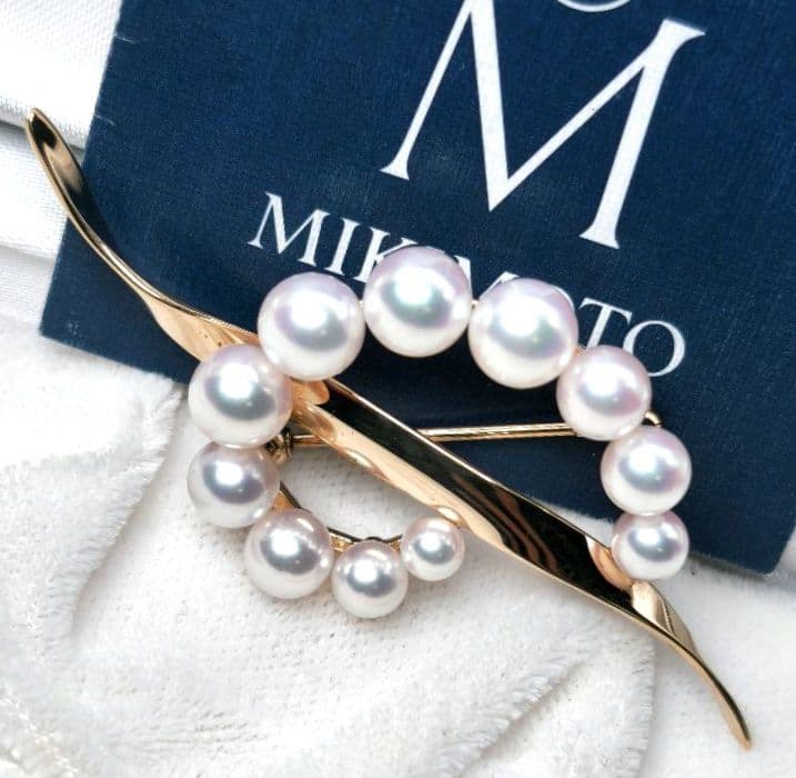 【美品 最高級】ミキモト ブローチ パール サークル K18 愛子様 ご着用 箱