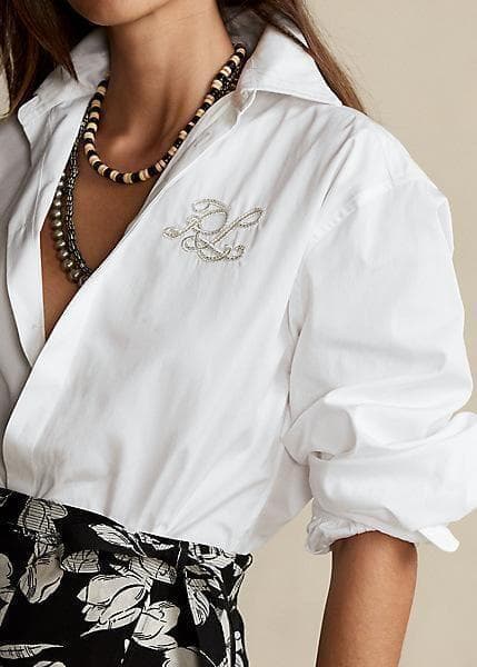 ポロラルフローレン　モノグラム ブルゾンスリーブ シャツ XL　長袖シャツ