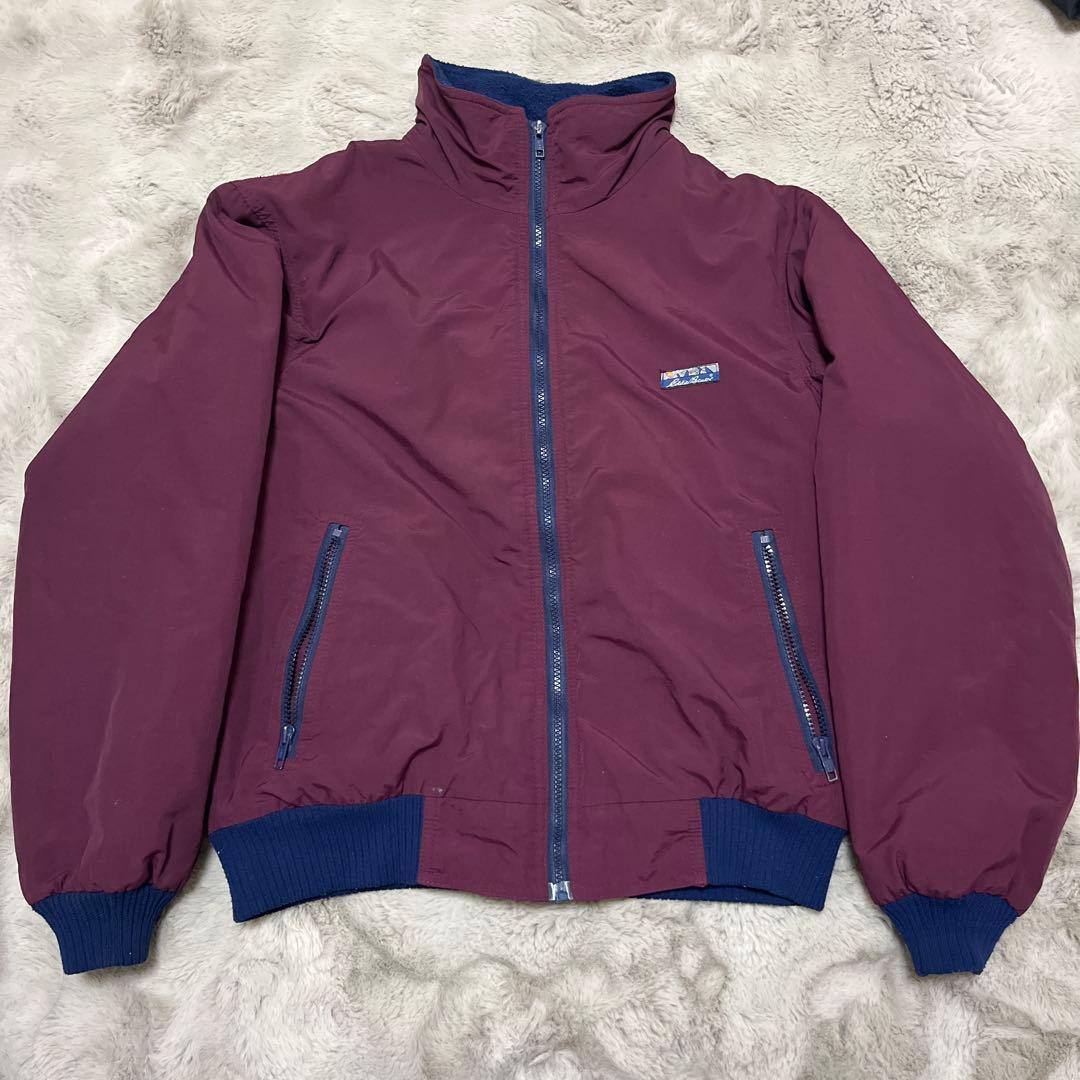 80s 90s エディーバウアー フリース シェルジャケットバーガンディ