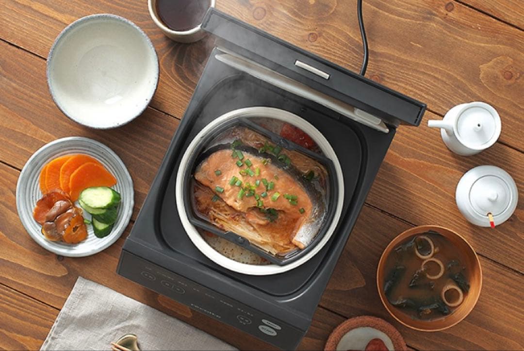 新品★récolte(レコルト) クッキングライスクッカー グレーRCR-2