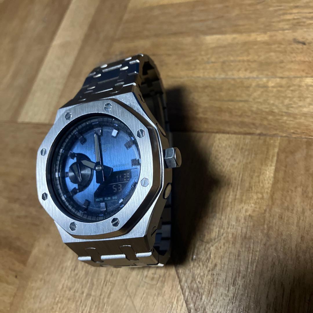 カシオーク　ステンレススチール シルバー/ブルー