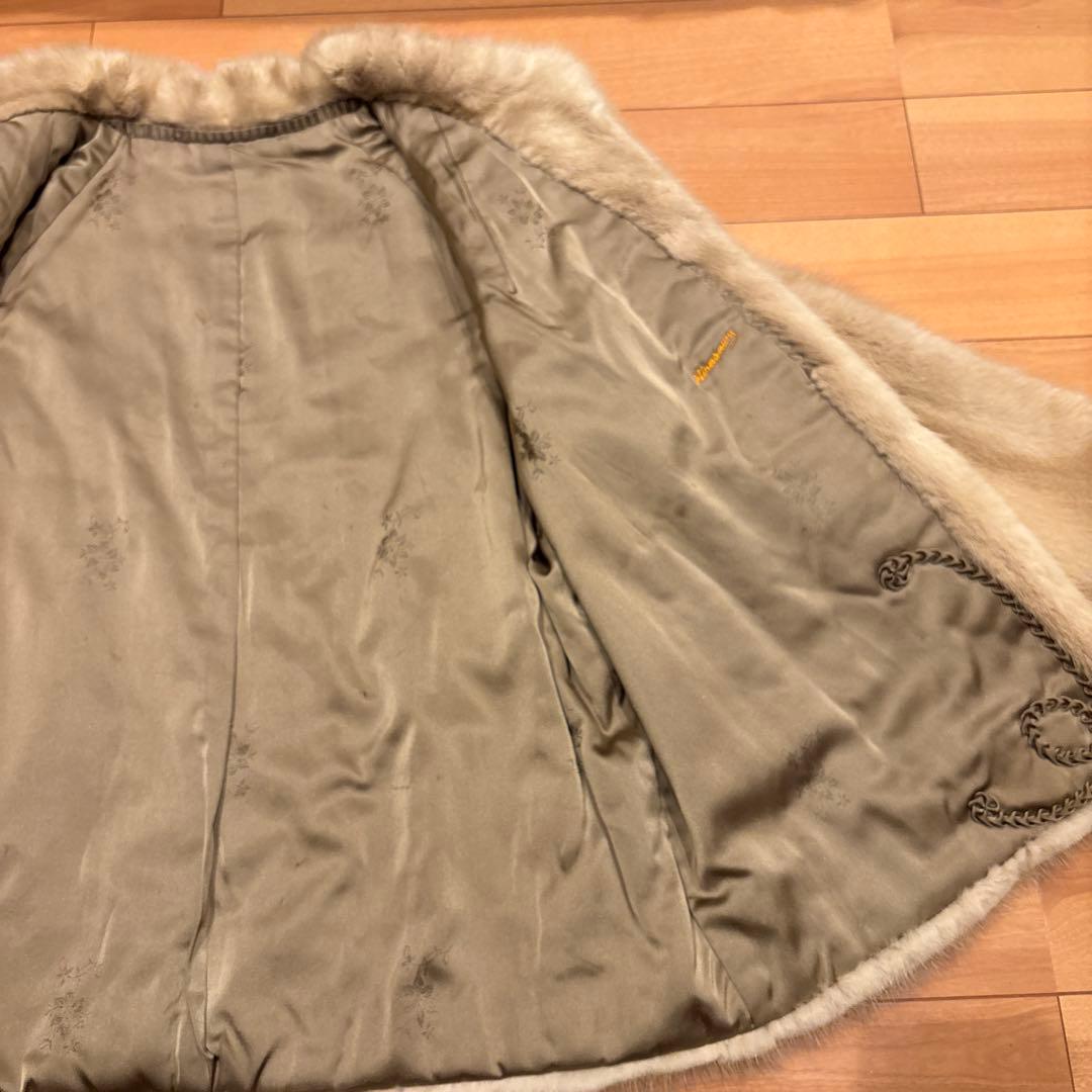 DASCO ミンクファーコート ストール付 ベージュ L相当