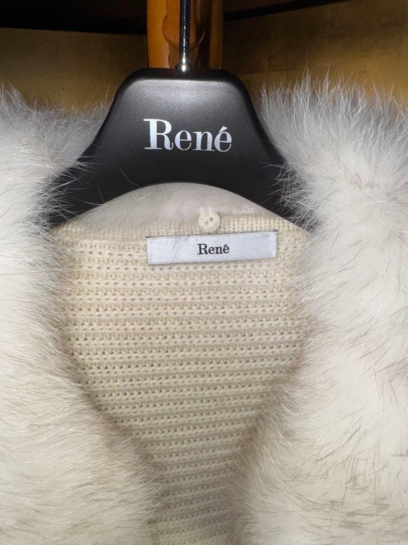 【Reneルネ】新品タグ付定価198000円カシミヤフォックスファーコート38