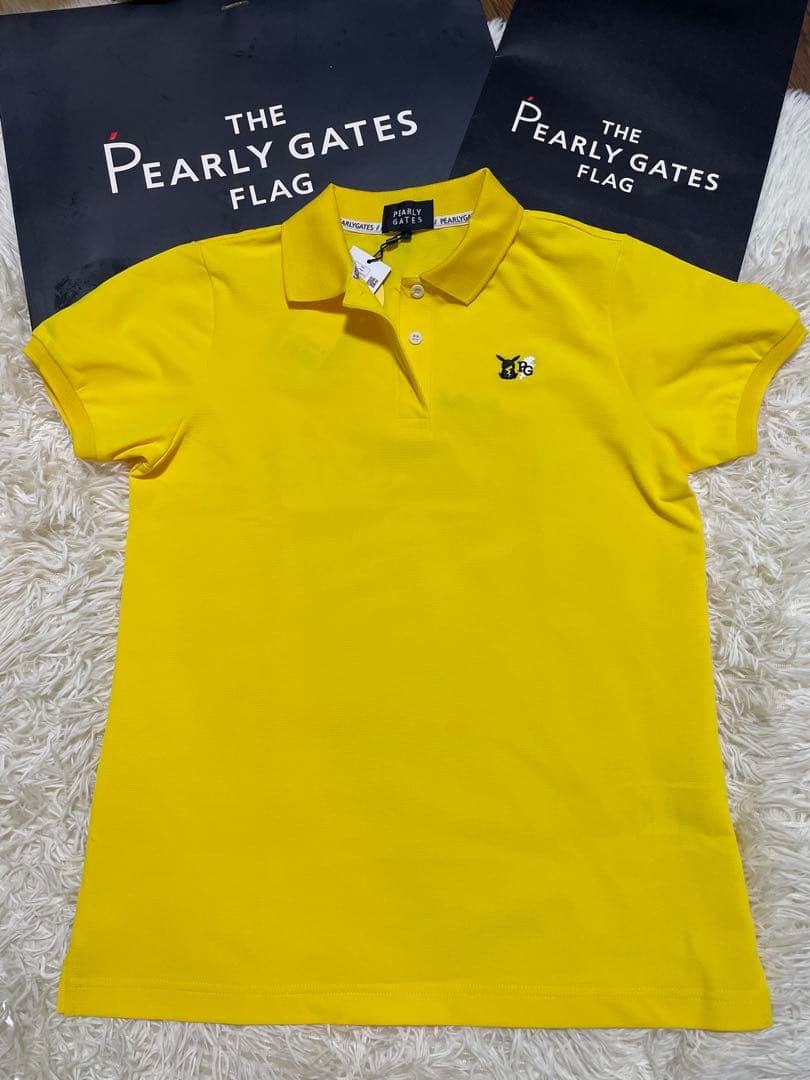 人気完売パーリーゲイツポケモンピカチュウ ボーダー調カノコ半袖ポロシャツサイズ2