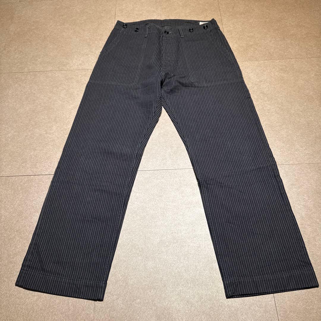 Trophy clothing ワークパンツ　ストライプ　黒　グレー　34