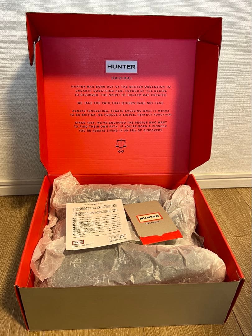 新品☆HUNTER 24cm ネイビー サイドゴア レインブーツ☆ハンター