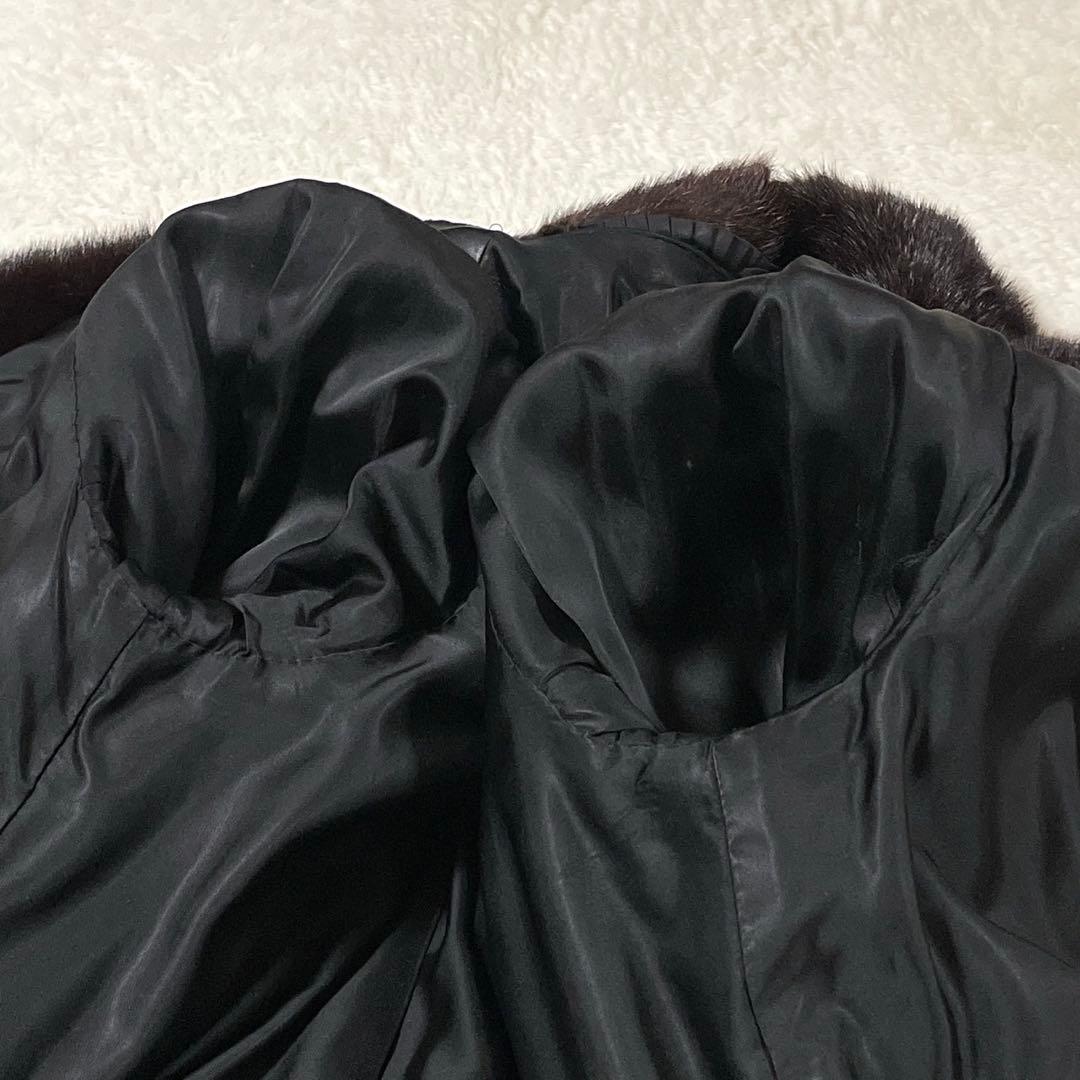 【大きいサイズ】 ミンク 本毛皮 リアルファー サイズXL相当 毛並み◎