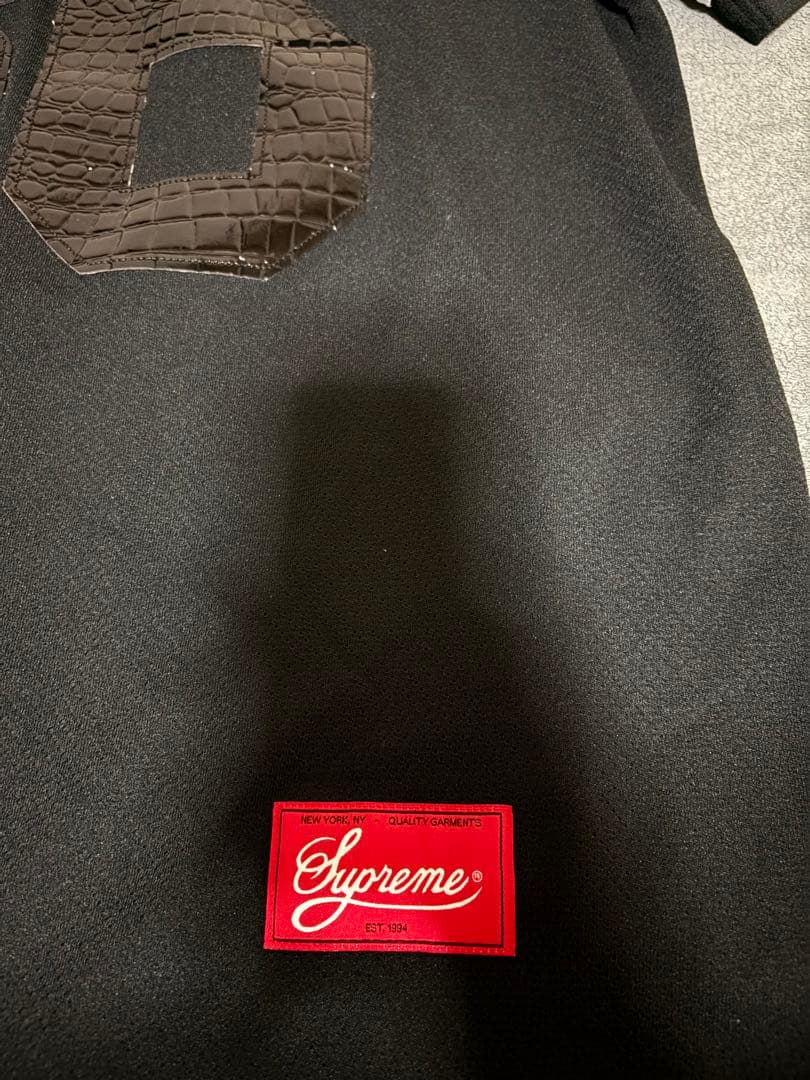 Supreme 86 クロコダイル風 ブラックシャツ XL