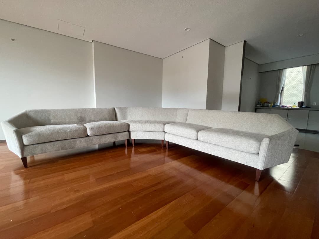 S*a様 ライトグレー コーナーソファ モダン 米国Baker社製