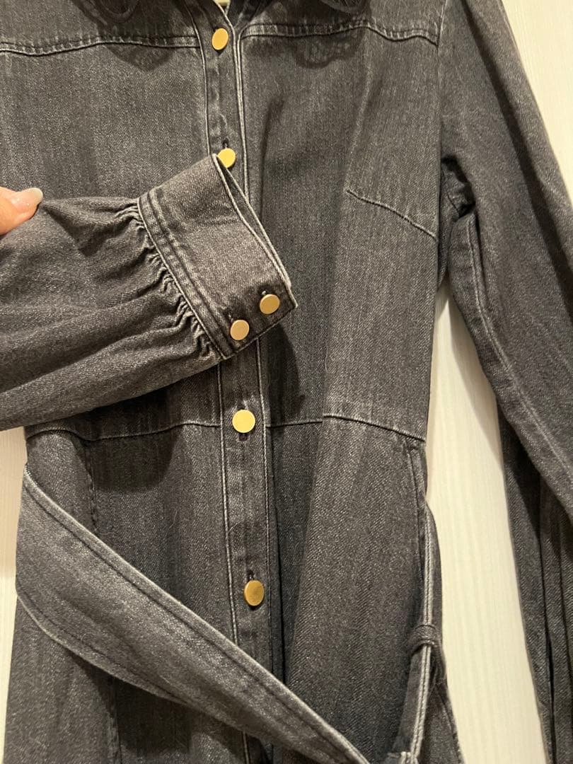 Diagram 刺繍襟　デニムワンピース