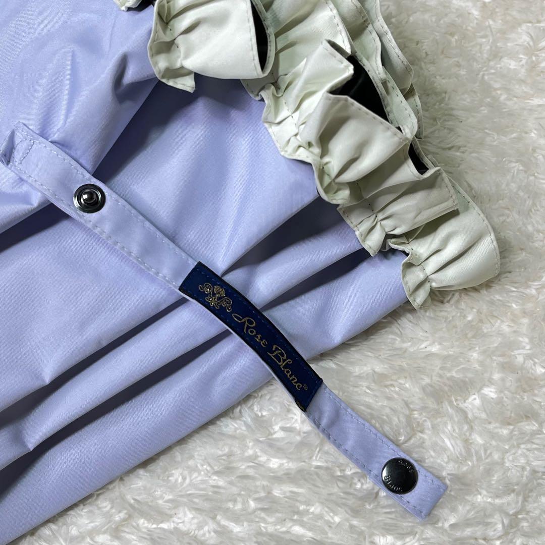 美品芦屋ロサブランRose Blanc日傘遮光率100%フリルバンブー持ち手