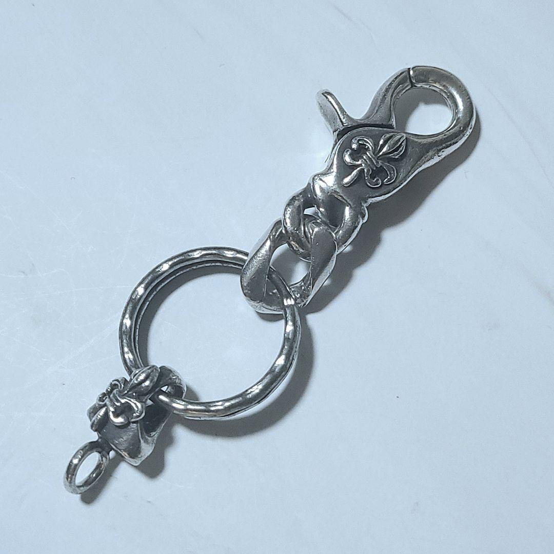 シルバー925 フレア キーチェーン クリップ ノーブランド 百合 ユリ