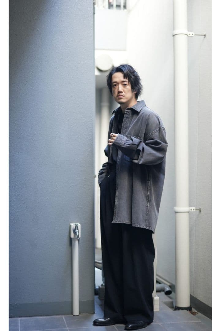 MBハイエンド尾州ウールハイウエストワイドスラックス　ブラック　Mサイズ