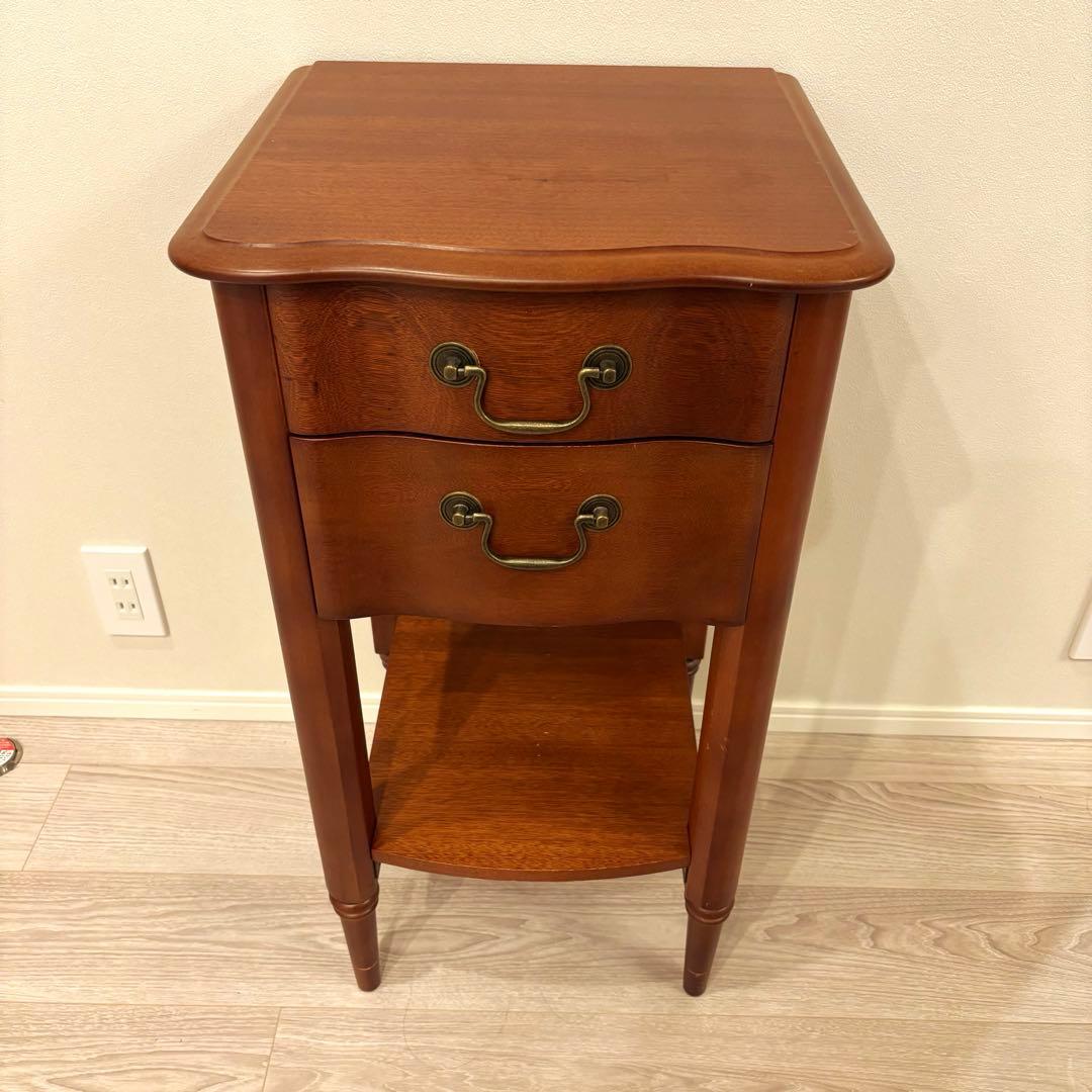 アンティーク調 ヴィンテージ木製キャビネット 2段サイドチェスト 塩川光明堂